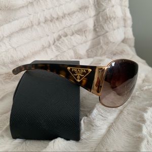 PRADA wrap around Aviator Sunglasses